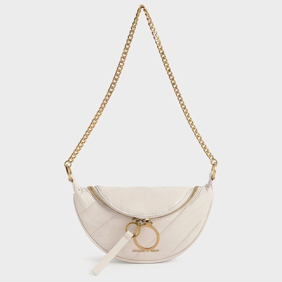 ✨Host pick✨Charles & Keith Cream Crossbody Bag with Gold Chain - Picture 8 of 8